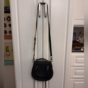 Rebecca Minkoff vanity saddle bag in grey nubuck. Like new condition
